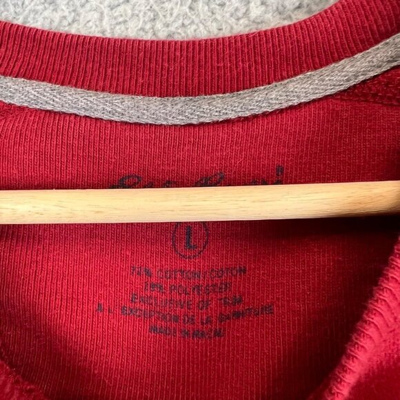Eddie Bauer Red Spell Out logo Sweatshirt Men's Size Large Pullover - Picture 8 of 9